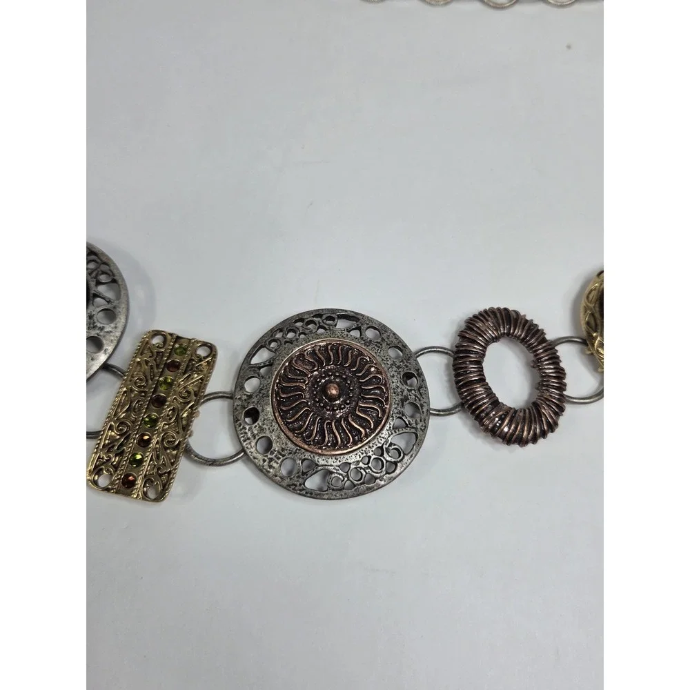 Vtg Y2k Chico's metal chain link belt Sz M Boho